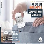 Universal Travel Adapter, All in One Wall Charger with High Capacity 10A and 2.4A 3xUSB, 3.0A Type-C, European Adapter, Worldwide AC Outlet Plugs for UK, EU, AU & Asia