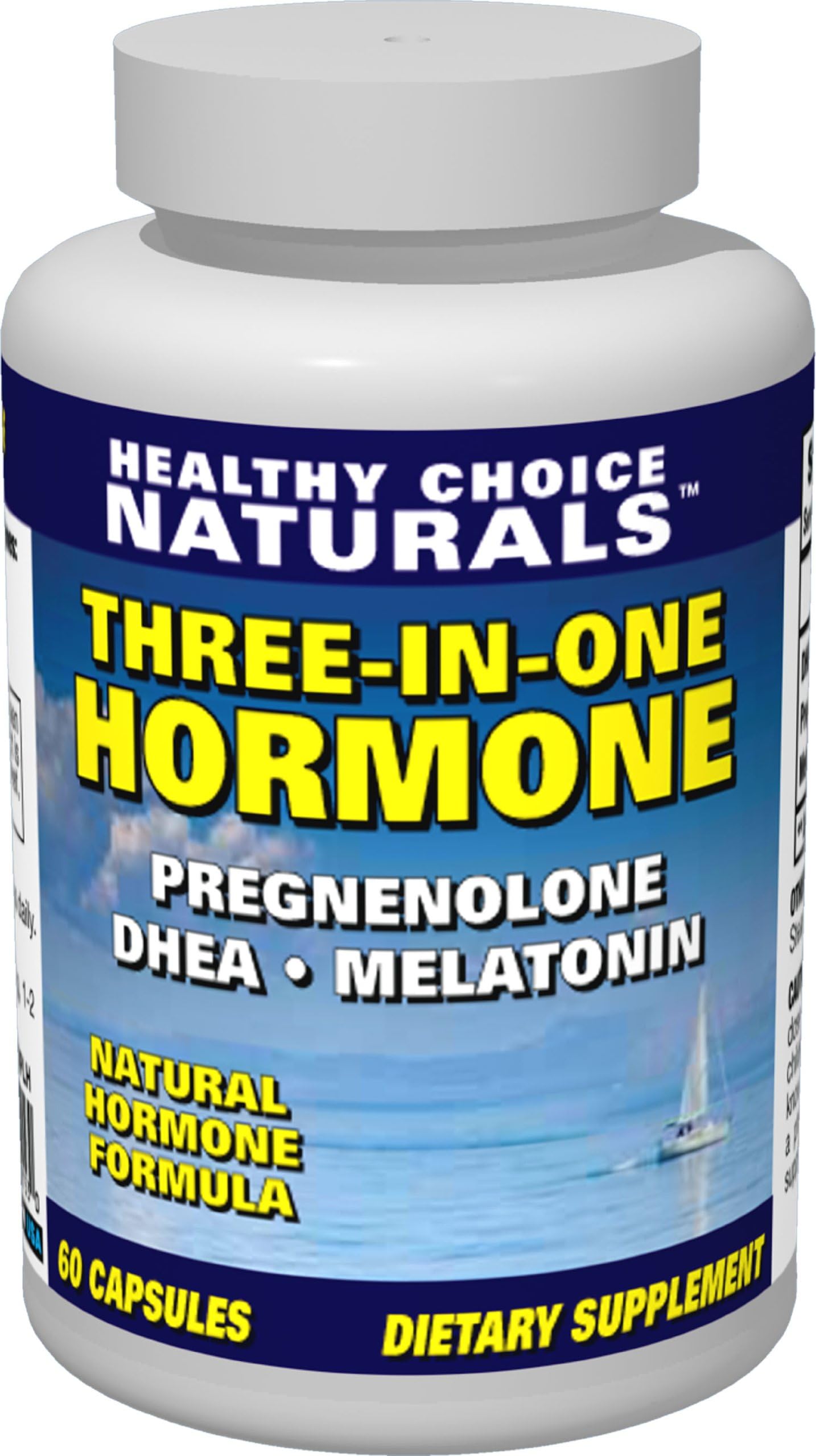 3-in-1 Hormone Supplement-Dhea, Melatonin & Pregnenolone for Optimum Health & Vitality (60 Capsules/60 Day Supply)