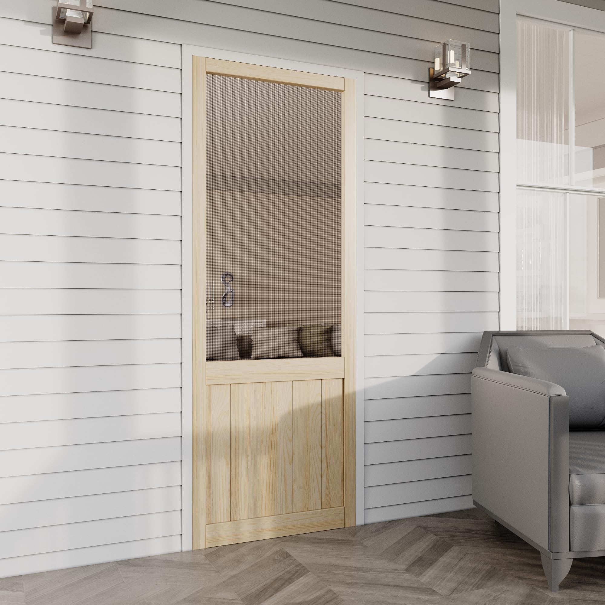 AINLARRY Wooden Screen Door