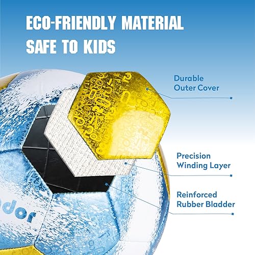 Miniatura 4 de PP PICADOR Balones de fútbol tamaño 4, pelota de fútbol de cuero láser para entrenamiento deportivo y juego de partidos, juego de bolas de fútbol