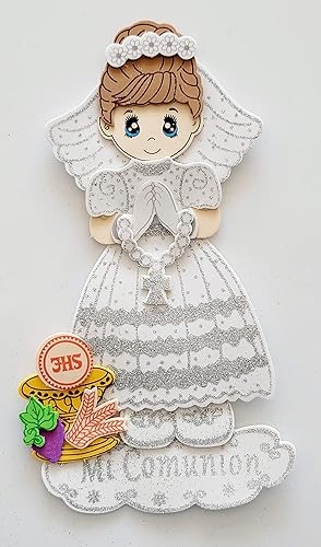 Miniatura 2 de Suministros de Fiesta Diseño de Espuma - Decoración Silver Foam Girl. Favors. (10) Piezas de Fomi Angelitos. Mi Primera Comunion para nina.