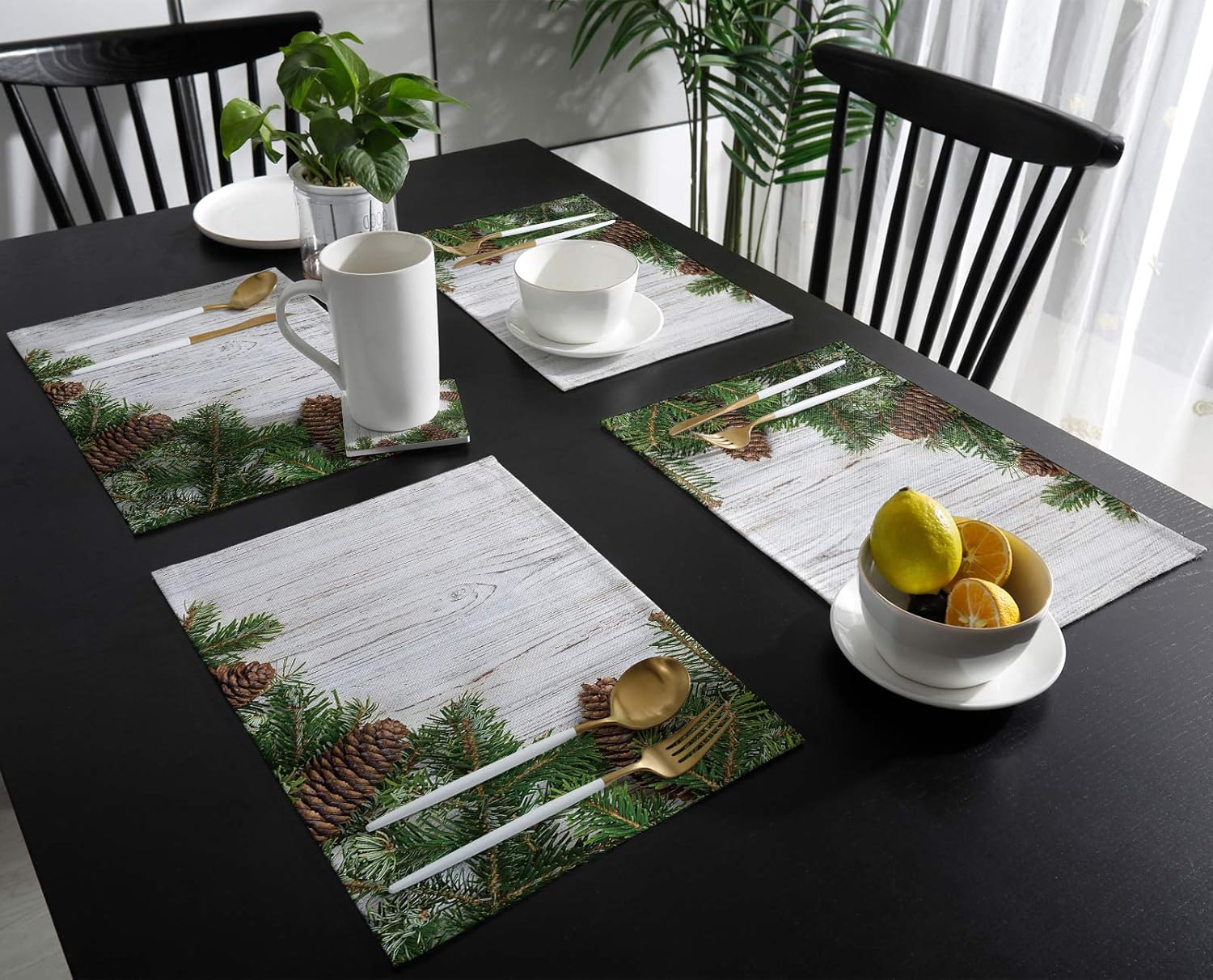 Uр Tо 60% оƒƒ Chic D Tropical Pinecone Wood Indoor Placemat Set of 6, Non-Slip Placemats for Kitchen/Dining Table/BBQ/Patio/Parties, 12x18 Washable Durable Cotton-Linen Table Mats, Rustic Wooden Barn Onе-Dау Sаlе: Uр tо 70% оƒƒ Chic D Tropical Pinecone Wood Indoor Placemat Set of 6, Non-Slip Placemats for Kitchen/Dining Table/BBQ/Patio/Parties, 12x18 Washable Durable Cotton-Linen Table Mats, Rustic Wooden Barn