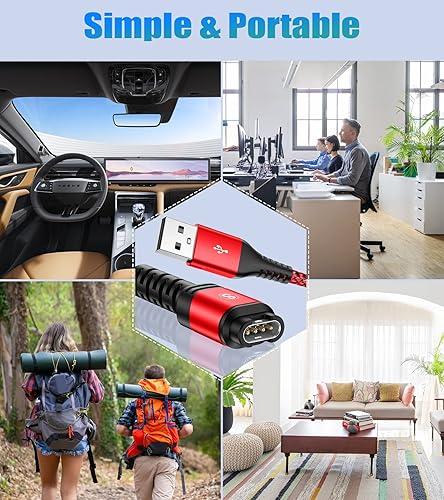 Miniatura 7 de sweguard Cable de carga Garmin Watch de 4 pies compatible con Garmin Fenix 5 5S 5X 6 6S 6X Plus Pro 7 7S 7X, Forerunner 945 45 45S 245 Music,