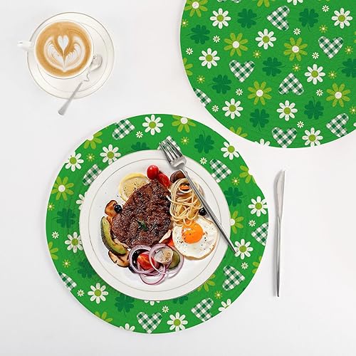 Miniatura 4 de ZRWLUCKY 3 Pcs Trivet Runner for Hot Dishes 15in Cotton Thread Weave Heat Resistant Pad Holder for Cooking Pot Kitchen Aid Green Hearts and Flowers