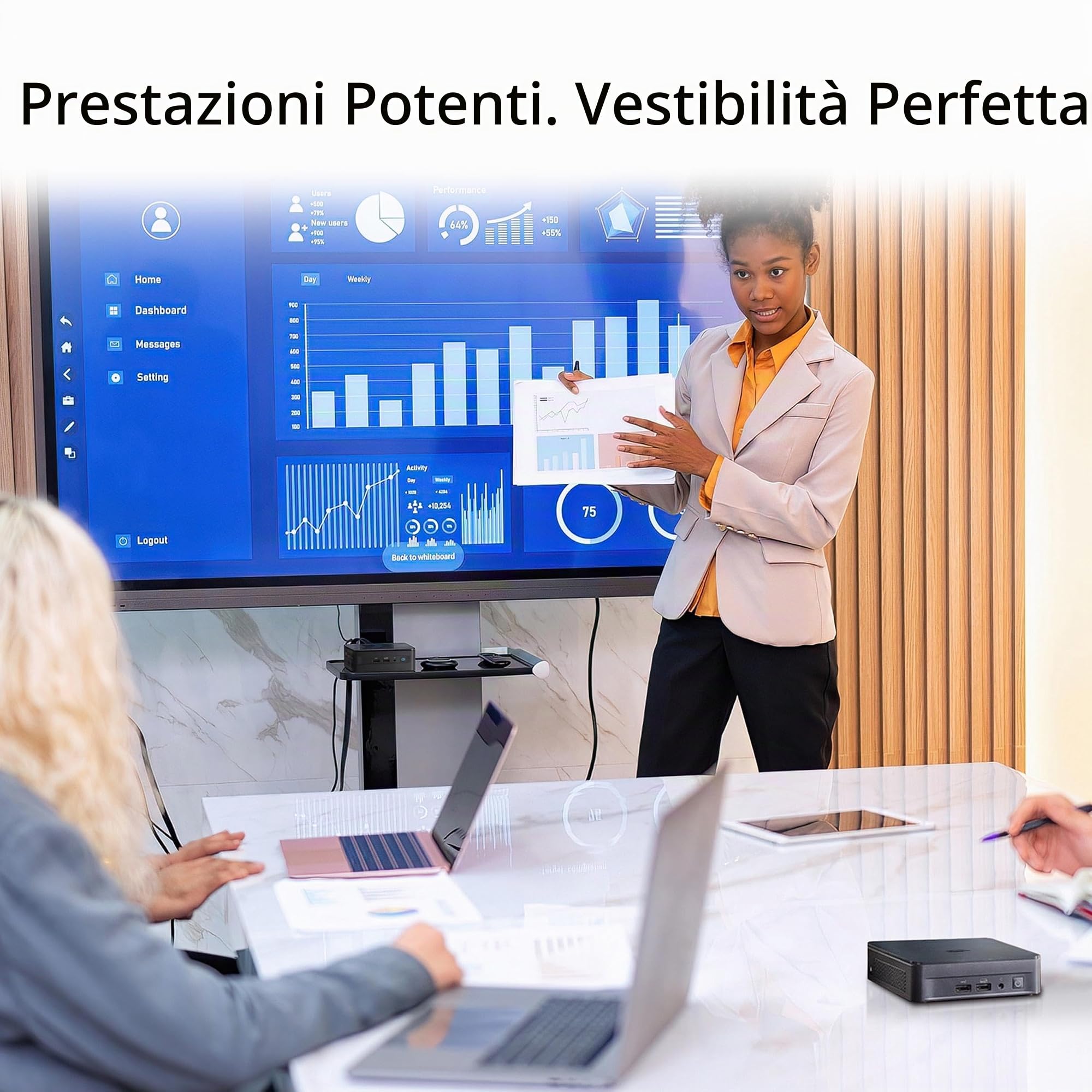 ASUS NUC 12, Mini PC Intel i7-1270p, RAM da 64 GB DDR4-3200, SSD M.2, Scheda Grafica Intel Iris Xe, Wi-Fi 6E, Bluetooth 5.3, Compatibile con Windows 10 e Windows 11 Home, Nero