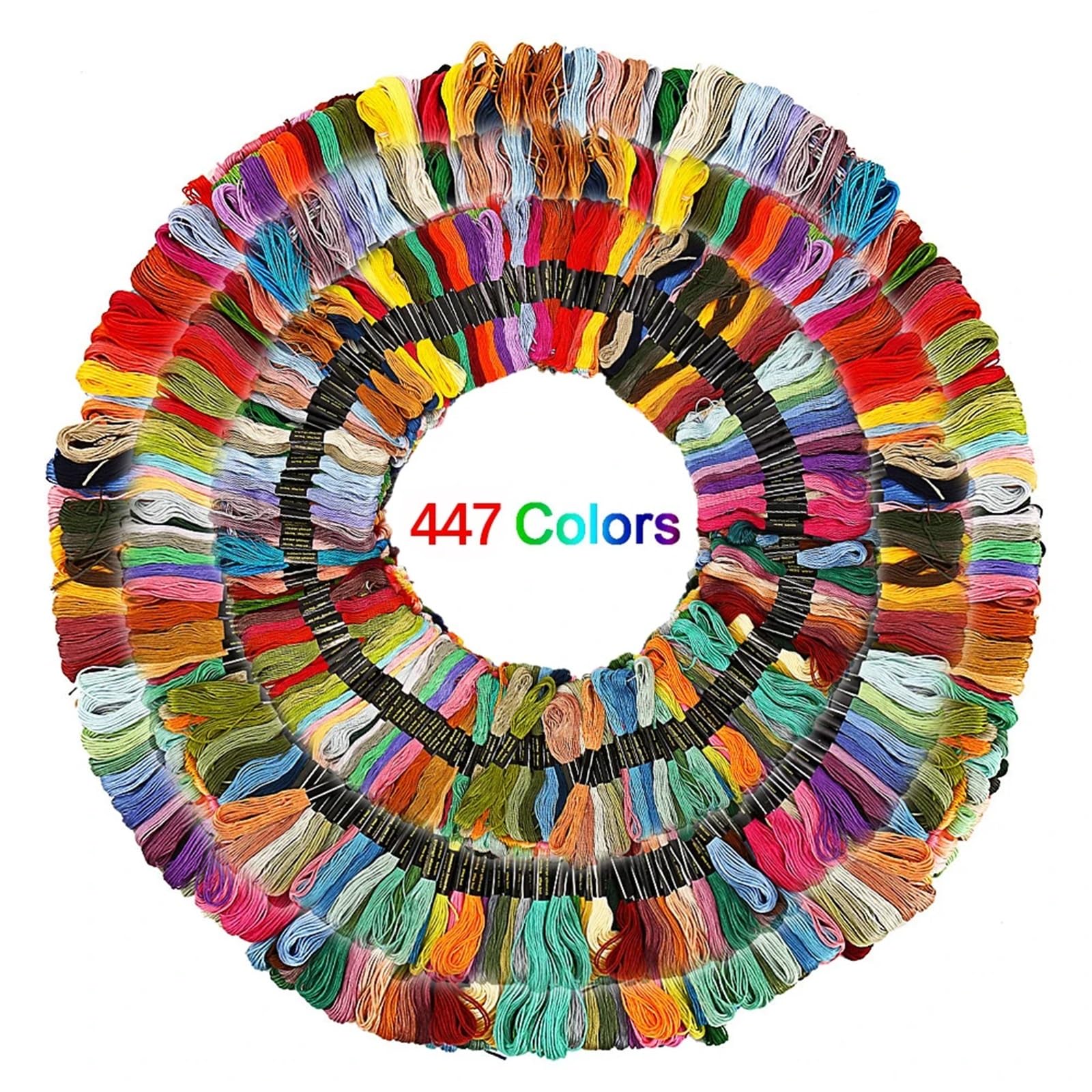 Stickgarne, 100/200/447 Stück, verschiedene Farben, Stickgarn, Baumwolle, Nähknäuel, Handwerk, Kreuzstich-Set (447 Farben)