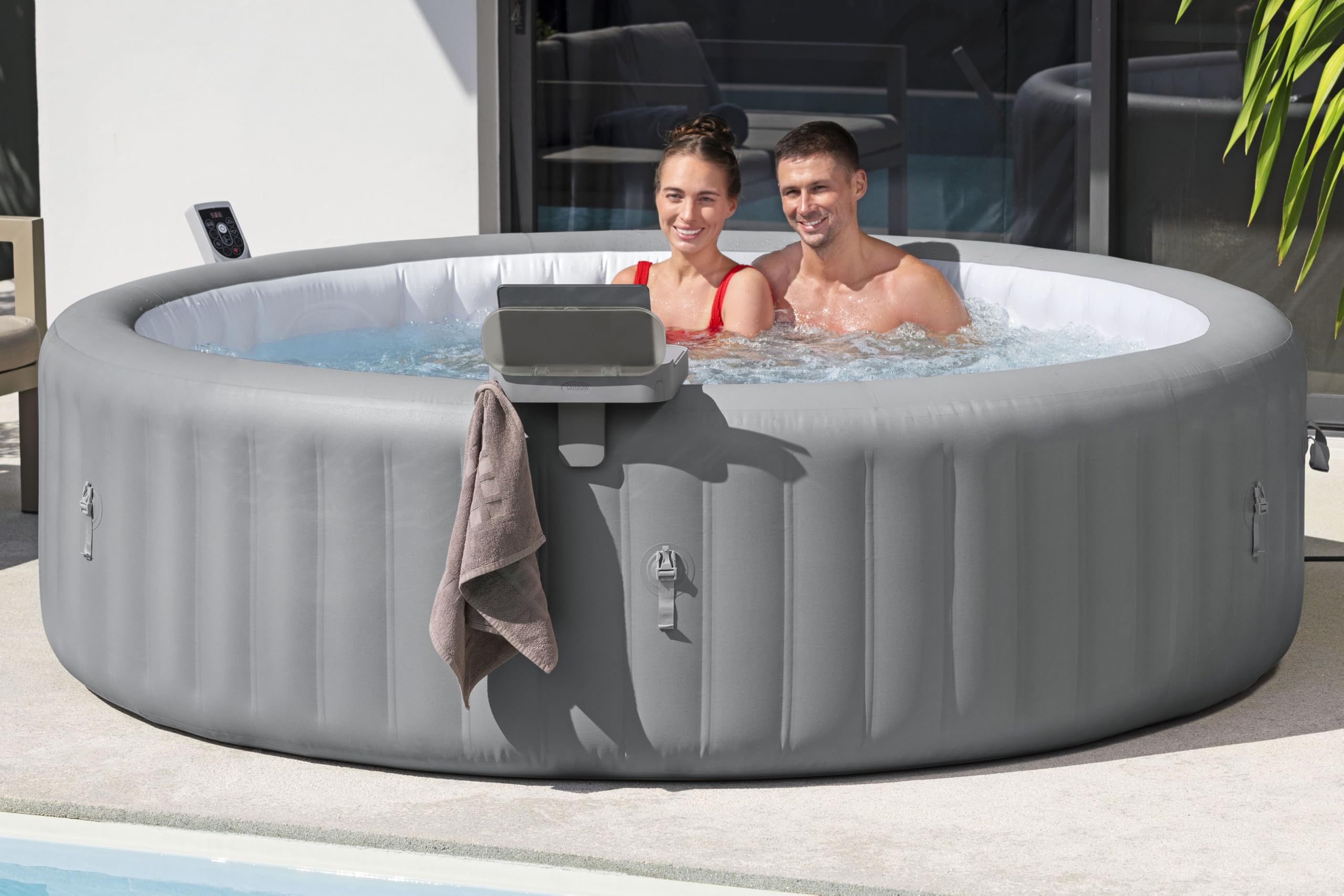 Bestway 60337 Vassoio Multifunzione 4-in-1 per idromassaggi Lay-Z-Spa, Grigio