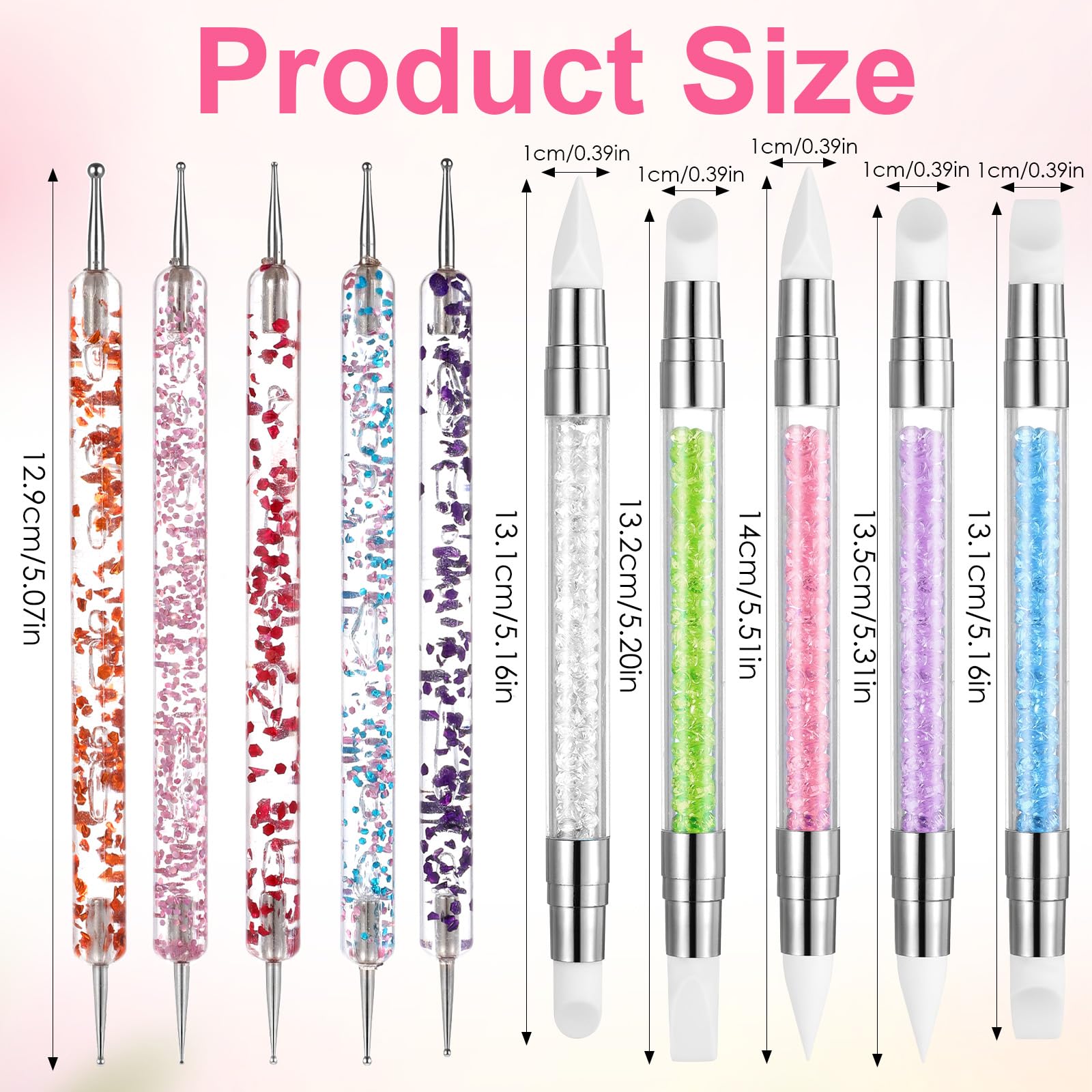 Guduling 10pcs Nail Dotting Tools, Dotting Tool for Nail Art Nail Dot Tool - Image 2