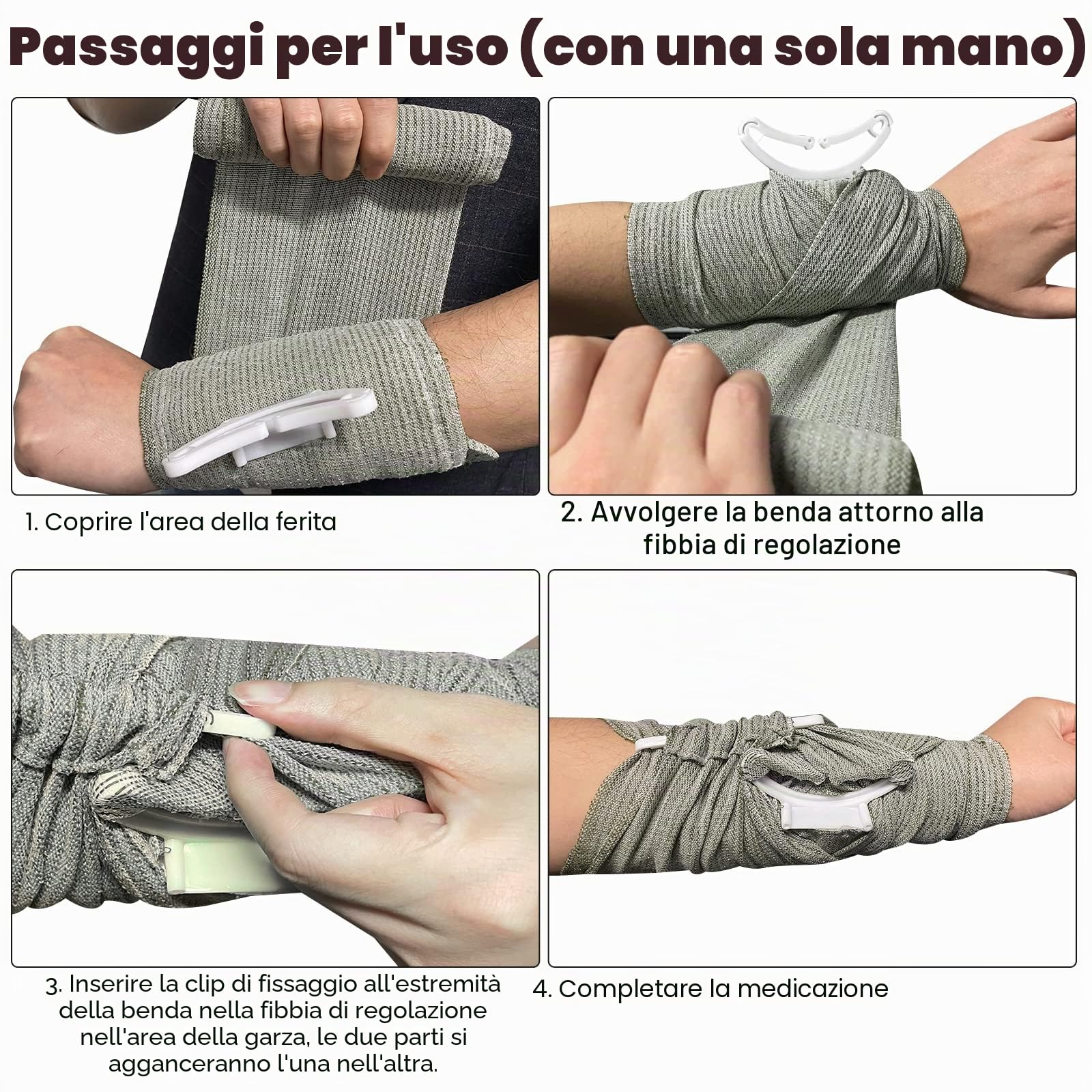 2 tornichetti tattici + 2 bende israeliane da 15,2 cm, con confezione sottovuoto, per uso con una sola mano dell'emostatico, pronto soccorso, per escursionismo, alpinismo, sport, campeggio