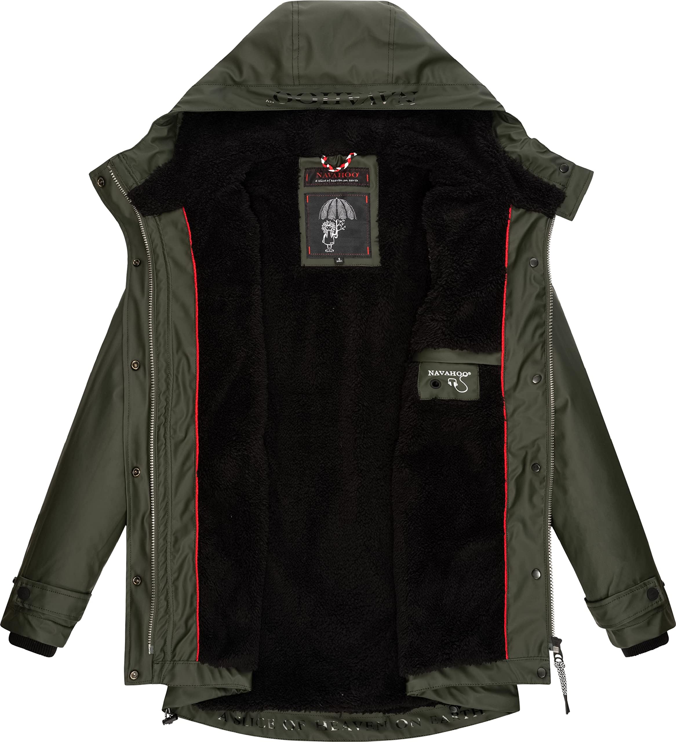 Navahoo Damen Winterjacke Kurze Regenjacke warm gefüttert mit Kapuze Lindraa XS-3XL