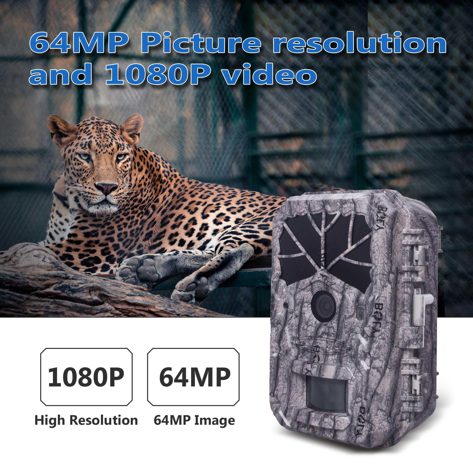 BolyGuard Wildlife - Cámara de caza (64 MP, 1080P, HD, alcance de detección, 40 ledes, 940 nm, con versión nocturna para vigilancia de vida silvestre y seguridad doméstica (BG636-K)
