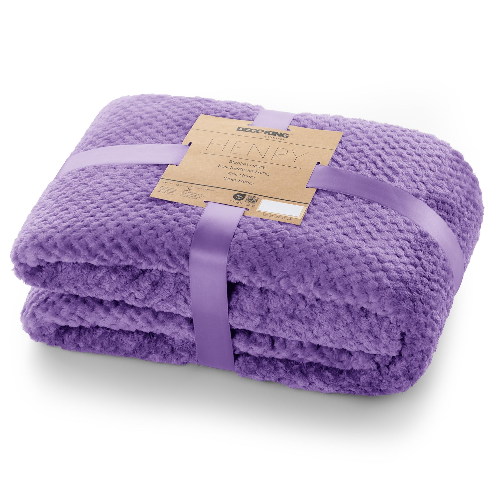 DecoKing Henry Manta de Microfibra 70x150 cm Mantas Polar Extra Suave y Blanda Muy Cómoda Caliente y Ligera Violeta