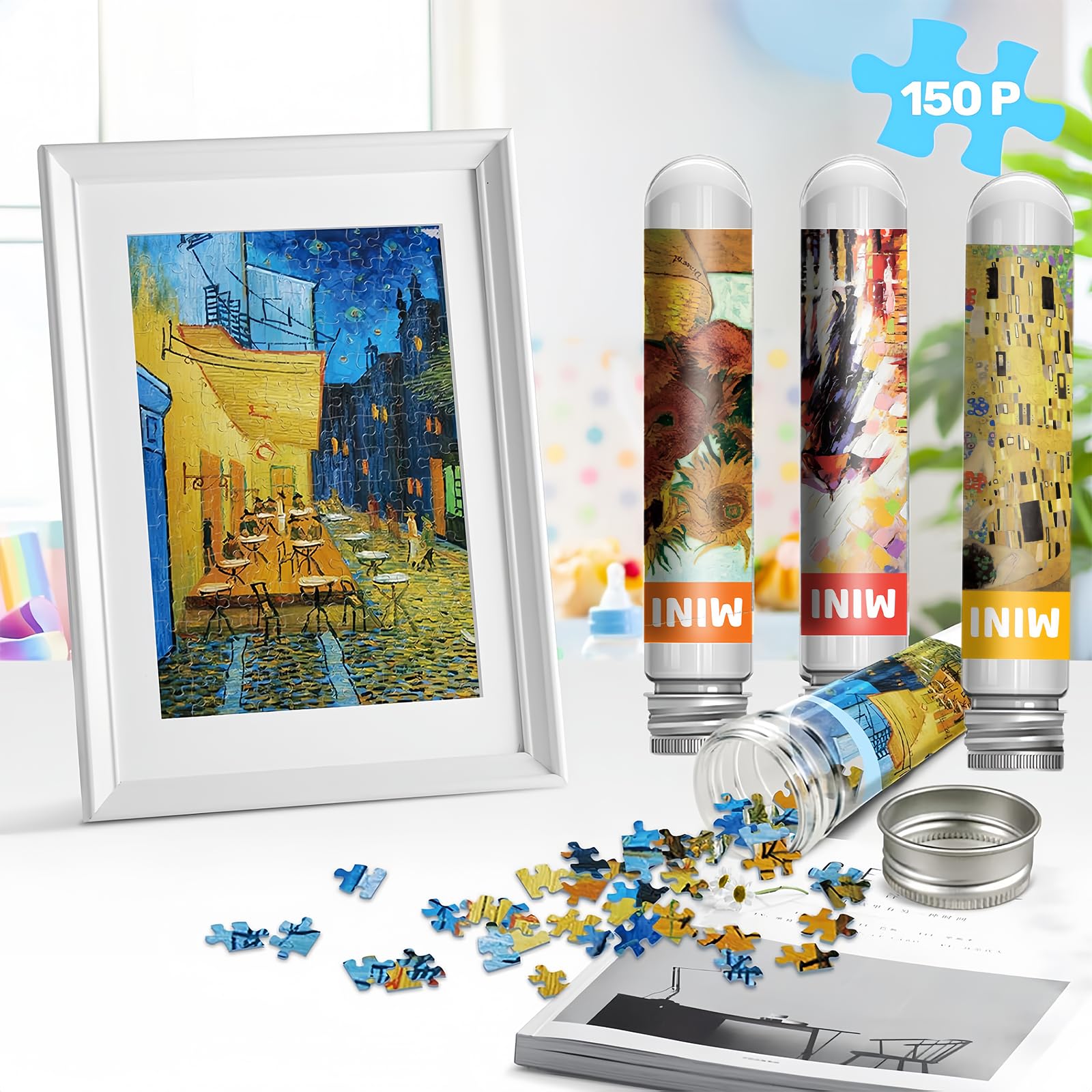 Mini Puzzles pour Adultes 150 pièces (4 Paquets) Petit Puzzle Difficile Micro Pu