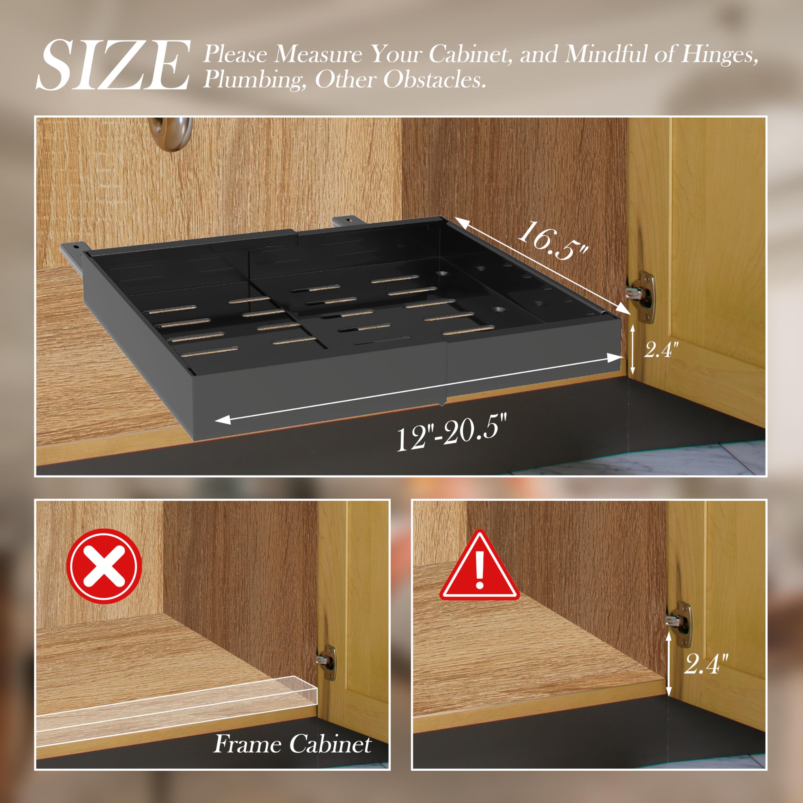 PALSAM 2 Pack Pull Out Cabinet Organizer, Expandable (12