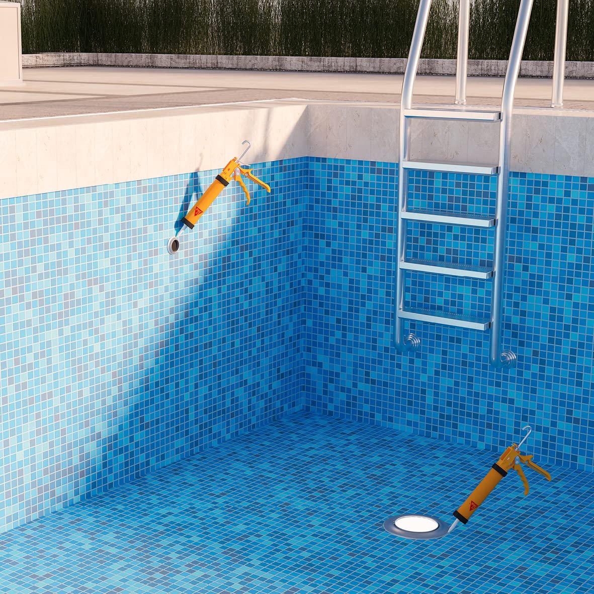 SIKA - Sigillante in silicone speciale per immersione - SikaSeal-163 Piscina & Bacino trasparente - Guarnizioni per piscine e zone immerse - Resistente al cloro - 300 ml