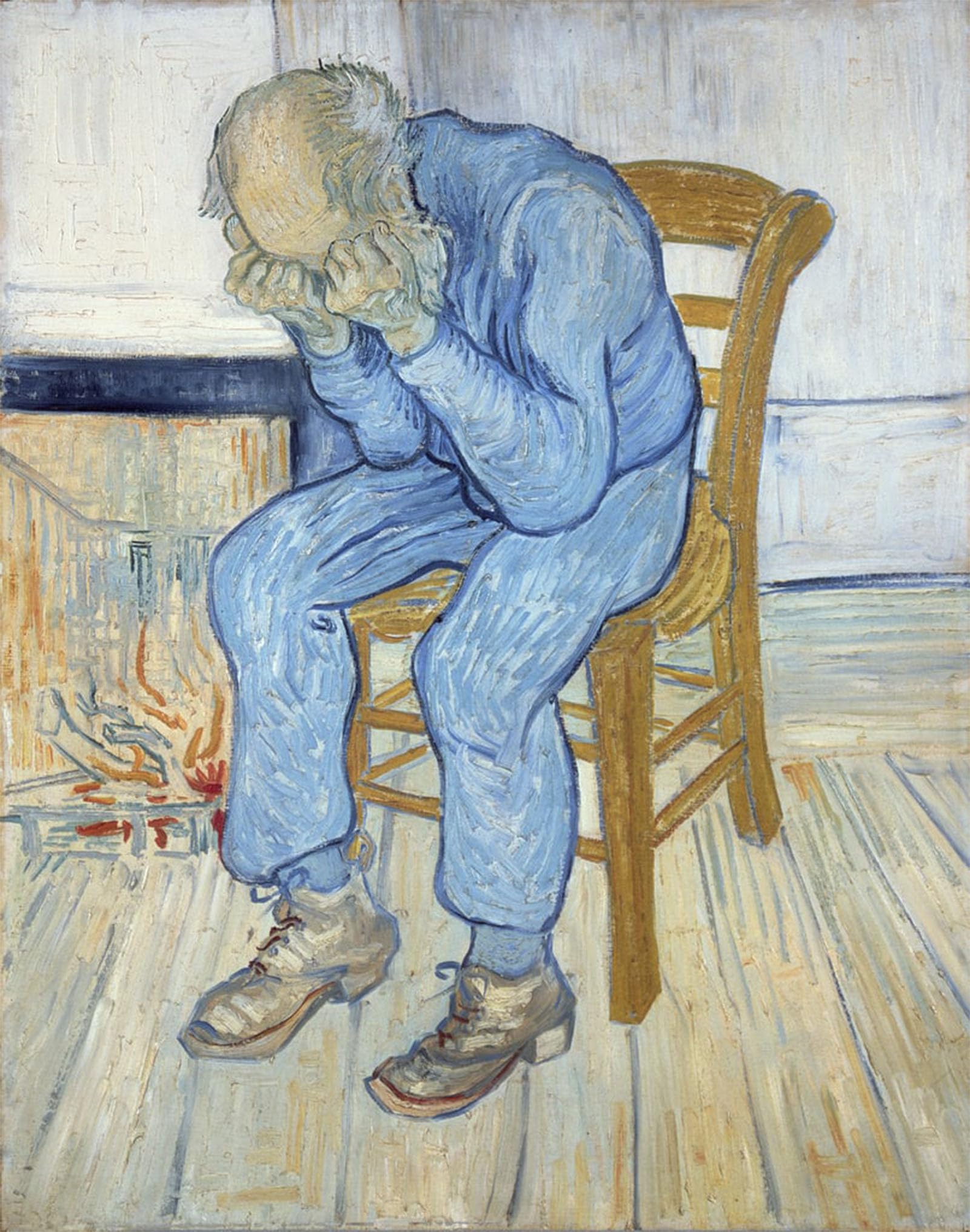 Toile Van Gogh Vieil homme en deuil 60x90 cm poster impression de peinture murale pour salon