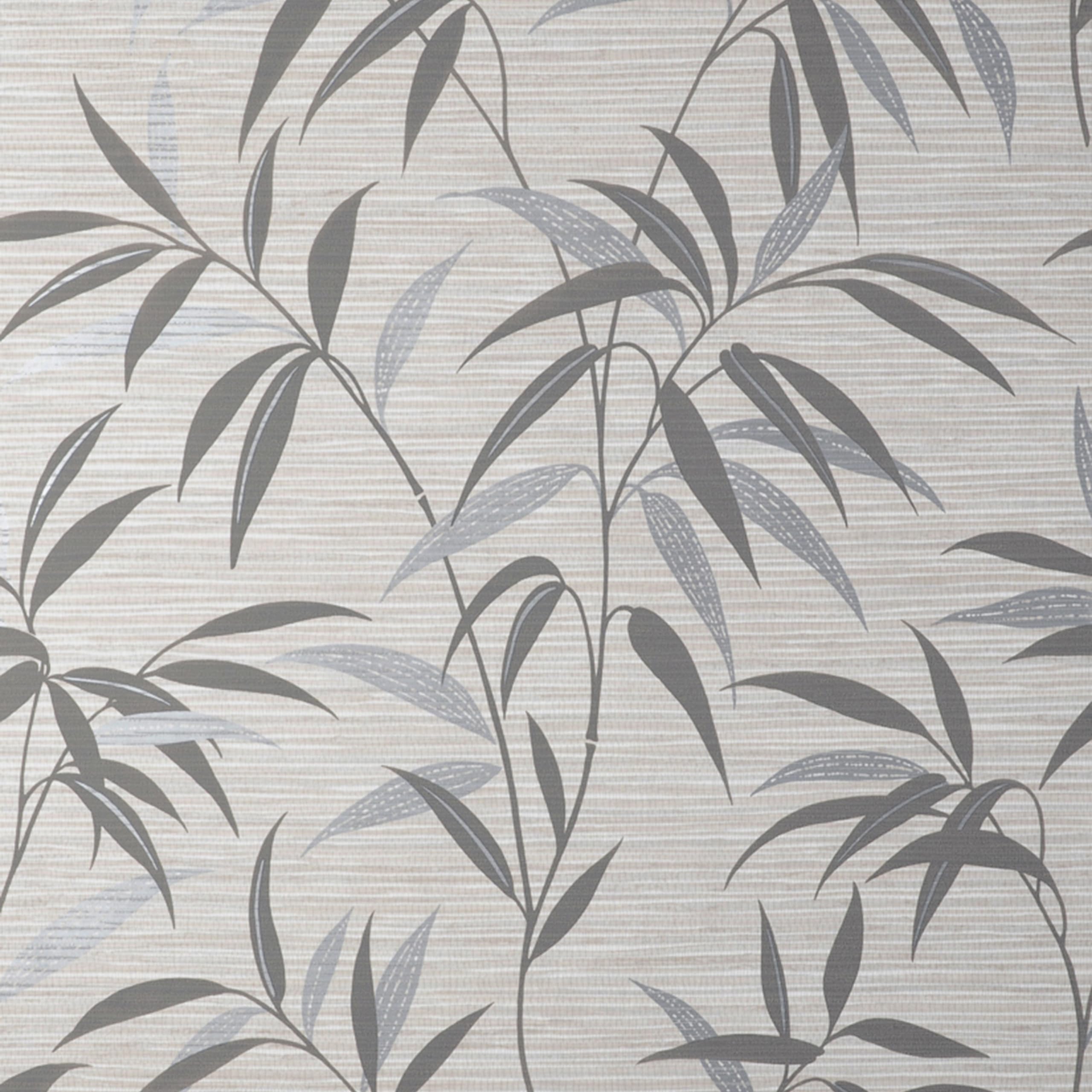 Fine Decor Soft Grey Crown Fusion Leaf Wallpaper M1771