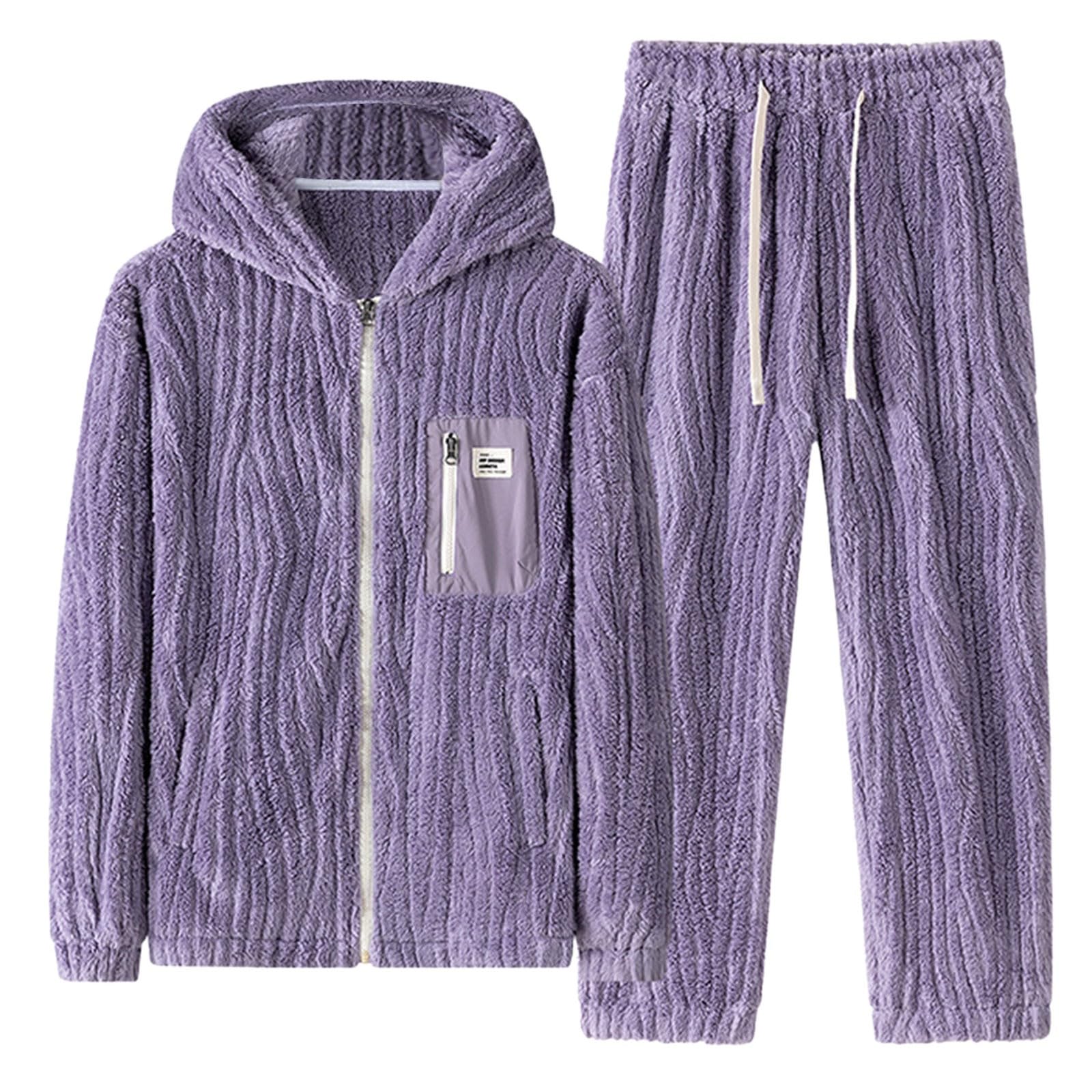 Pijama largo para hombre de franela con botones, cálido pijama de felpa engrosada, elegante invierno, manga larga, pantalones de salón, ropa de salón de dos piezas