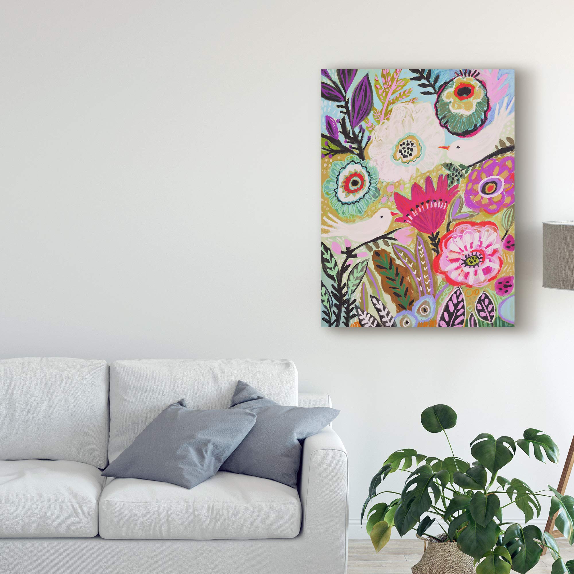 Trademark Fine Art Garden Birds I by Karen Fields, 35x47,