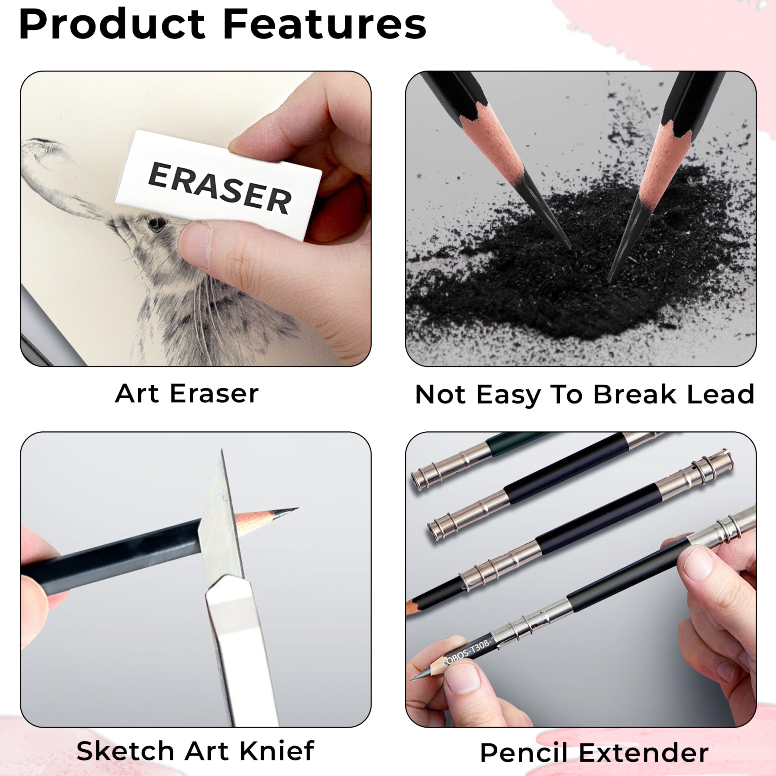 Sketch Pencil Set of 27 Pieces - Drawing Pencil Set and Shading Pencil Set for Artists, Perfect Sketching Kit of Charcol Pencil and Shading Art with Carry Box (MFP1227) 2