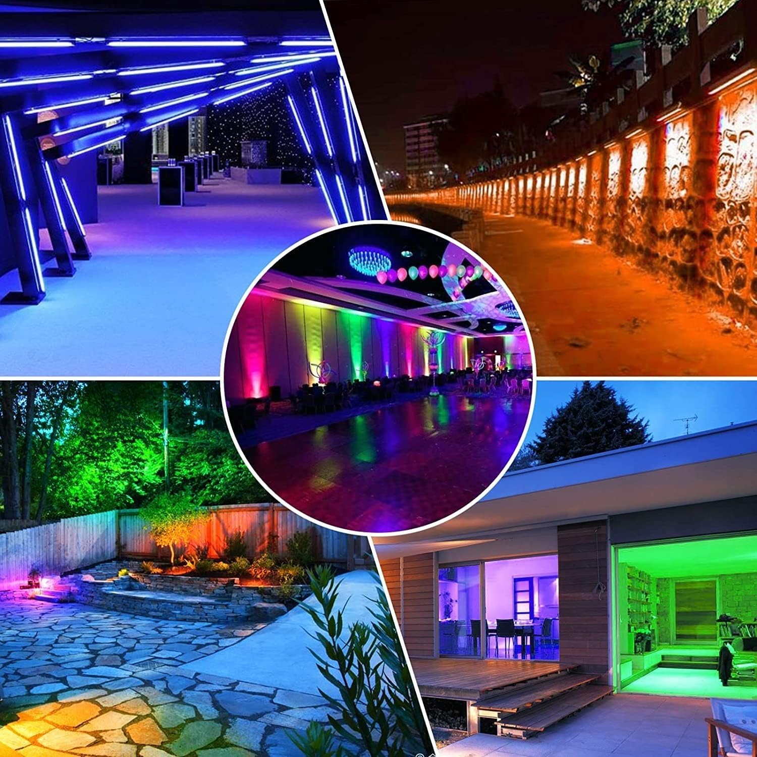 MEIHUA Led RGB Strahler 42W Wallwasher mit Fernbedienung 2 Stück - 3600Lumen, 10 Farben 30 Dynamische Modi, 3 Timer, IP66 Wasserdicht für DJ Home Bühnen Party Garten