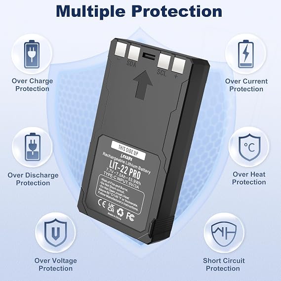Lesaps 4Pack 7000mAh Rechargeable LIT-22 Battery for SPYPOINT Trail Camera