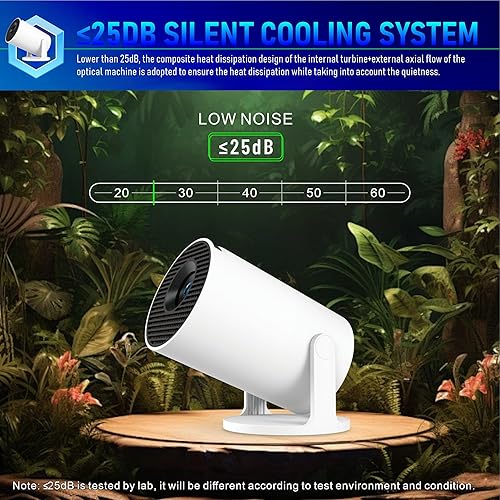 Miniatura 9 de Mini proyector, 1080P Full HD 4K compatible, proyector inteligente portátil para cine en casa y películas al aire libre, WiFi y Bluetooth, Keystone