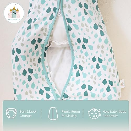 Miniatura 7 de Cute Castle - Saco de dormir para bebé de 0 a 6 meses, ligero, 100 % algodón, cremallera de 2 vías, TOG 0.5, manta para bebé, ropa de dormir