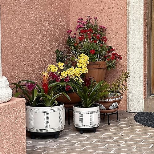 Miniatura 7 de Paquete de 5 soportes de metal para múltiples plantas, soportes resistentes para macetas para plantas de interior y exterior, estante redondo de