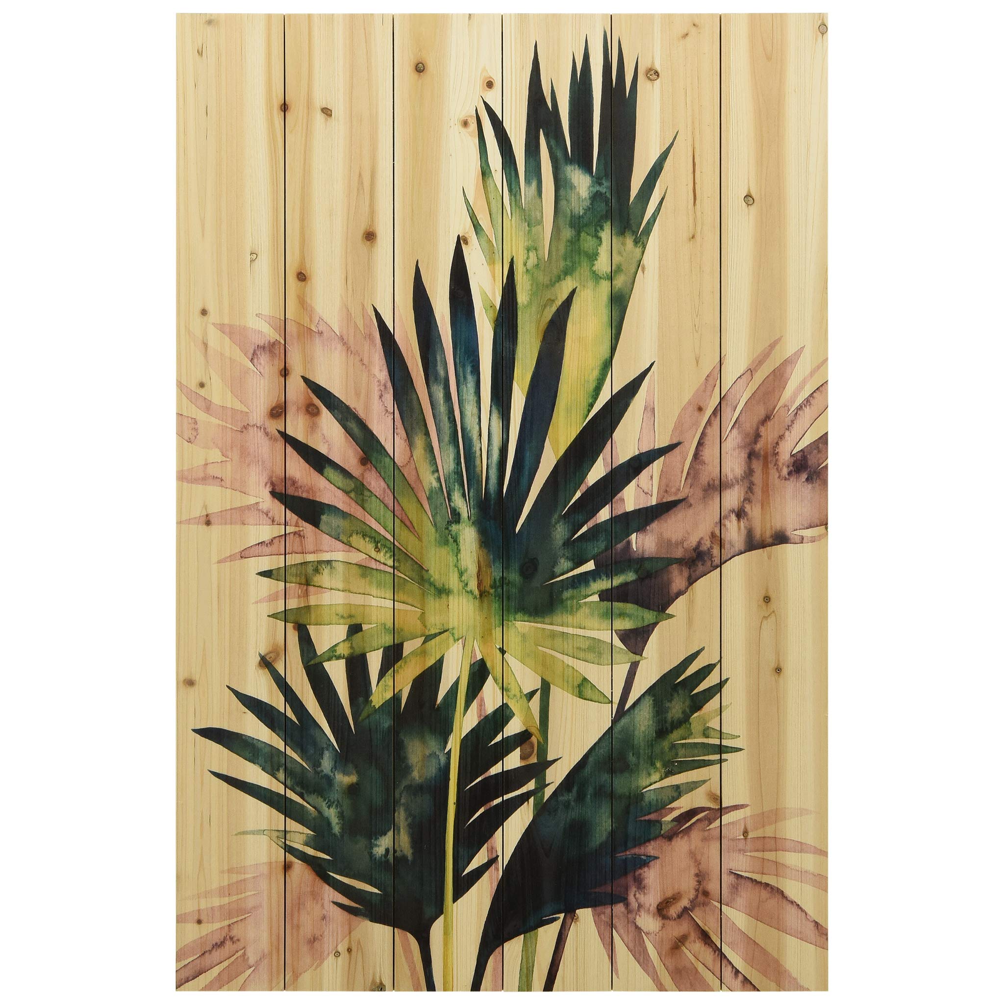 Empire Art DirectTwilight Palms Arte de Legno Digital Print on Solid Wood Wall Décor, 24 in. x 1.5 in. x 36 in, Multicolor
