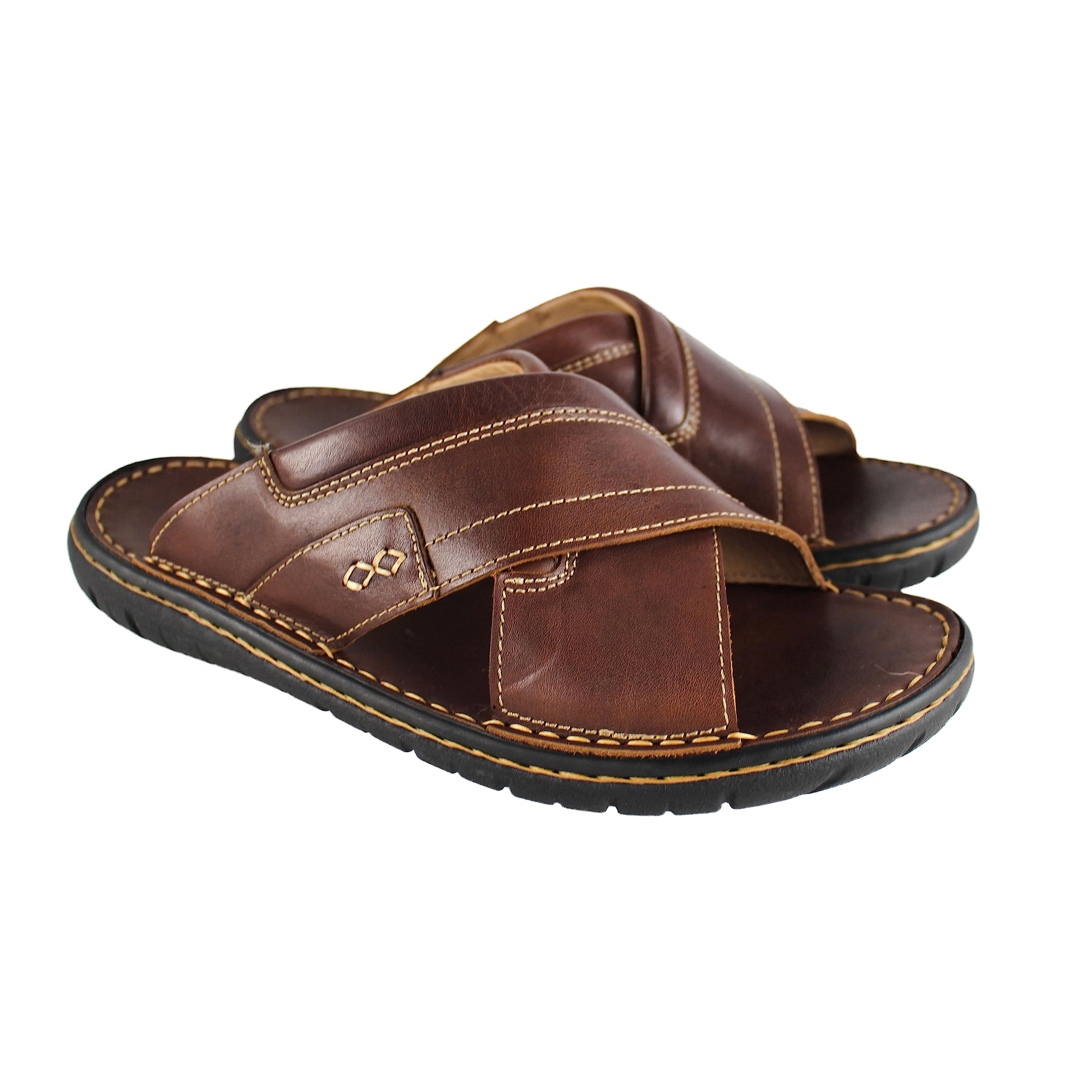 Zerimar Sandalia de Vestir de Hombre de Piel | Sandalia de Verano para Hombre | Sandalias Planas Cómodas | Sandalias de Hombre de Cuero | Suela Antideslizante | Sin Cierre