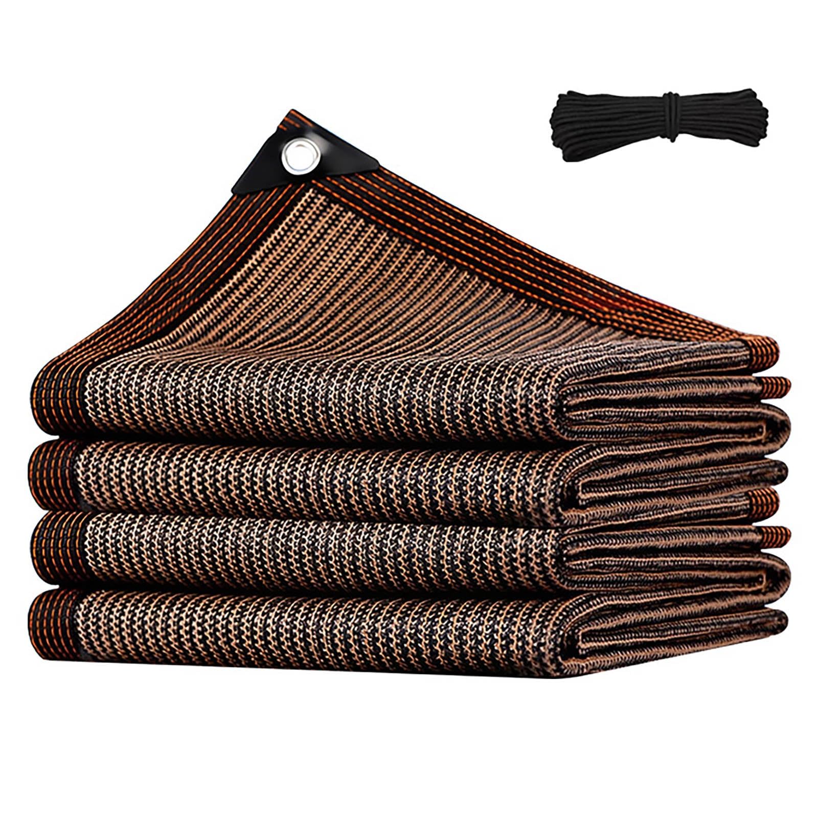 Filet d'ombrage brun café 70% anti-UV en toile HDPE résistante avec oeillets