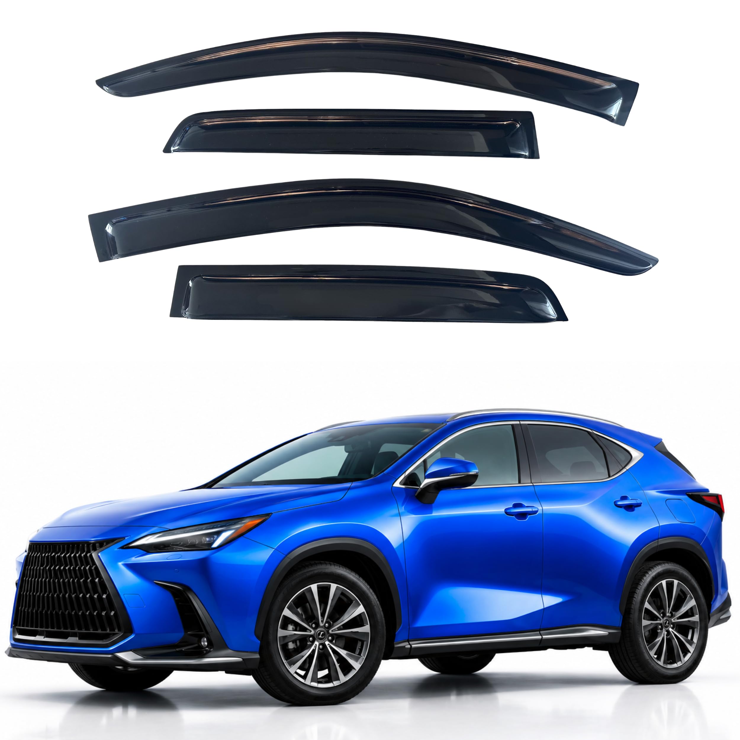 IG Window Visors Fit for 2022-2026 Lexus NX250 NX350 NX350h NX450h+, Out-Channel Rain Guards Vent Wind Deflectors 4PC, Car Accessories for 22-26 Lexus NX Series