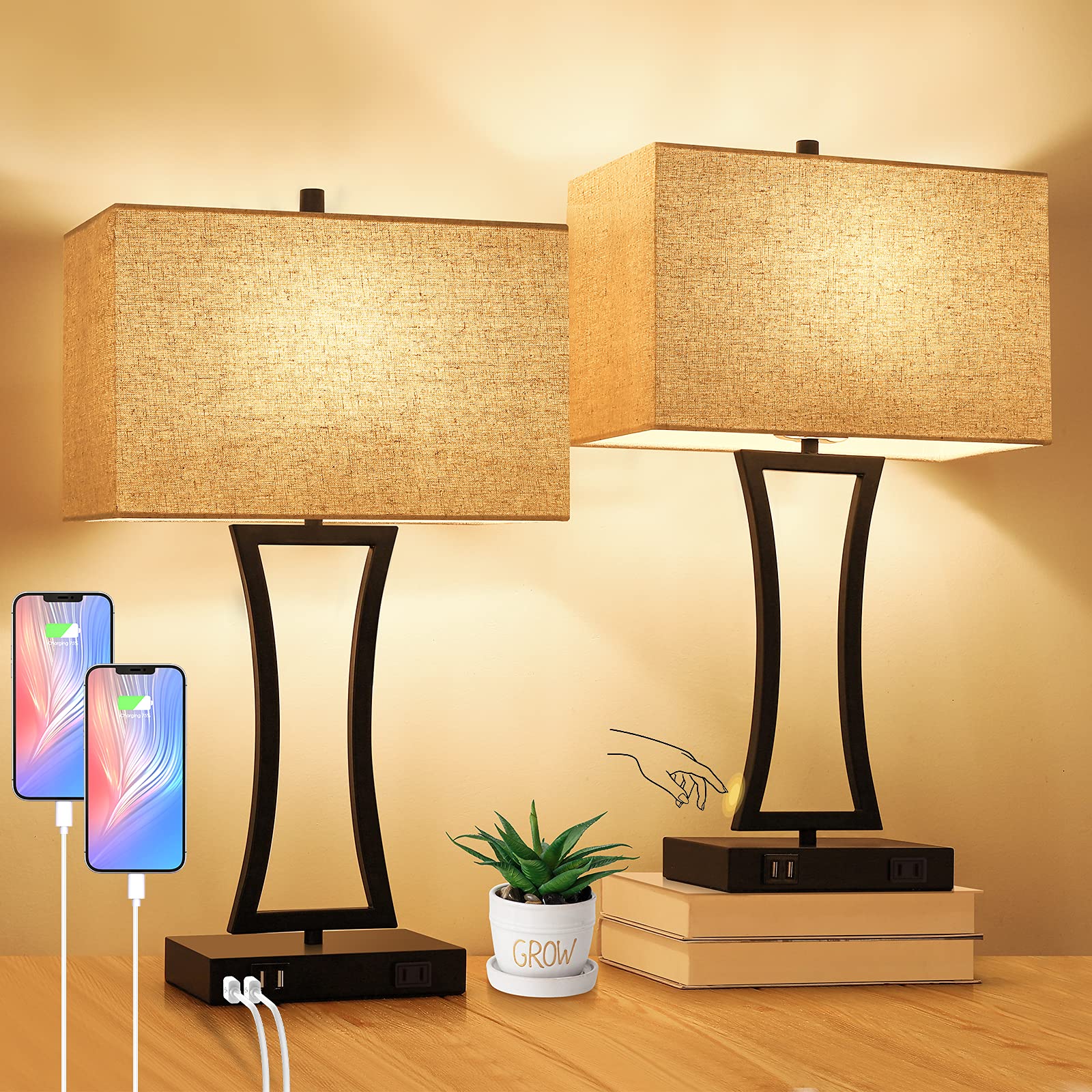 Buy Set of 2 Touch Control Table Lamps, 3Way Dimmable Modern