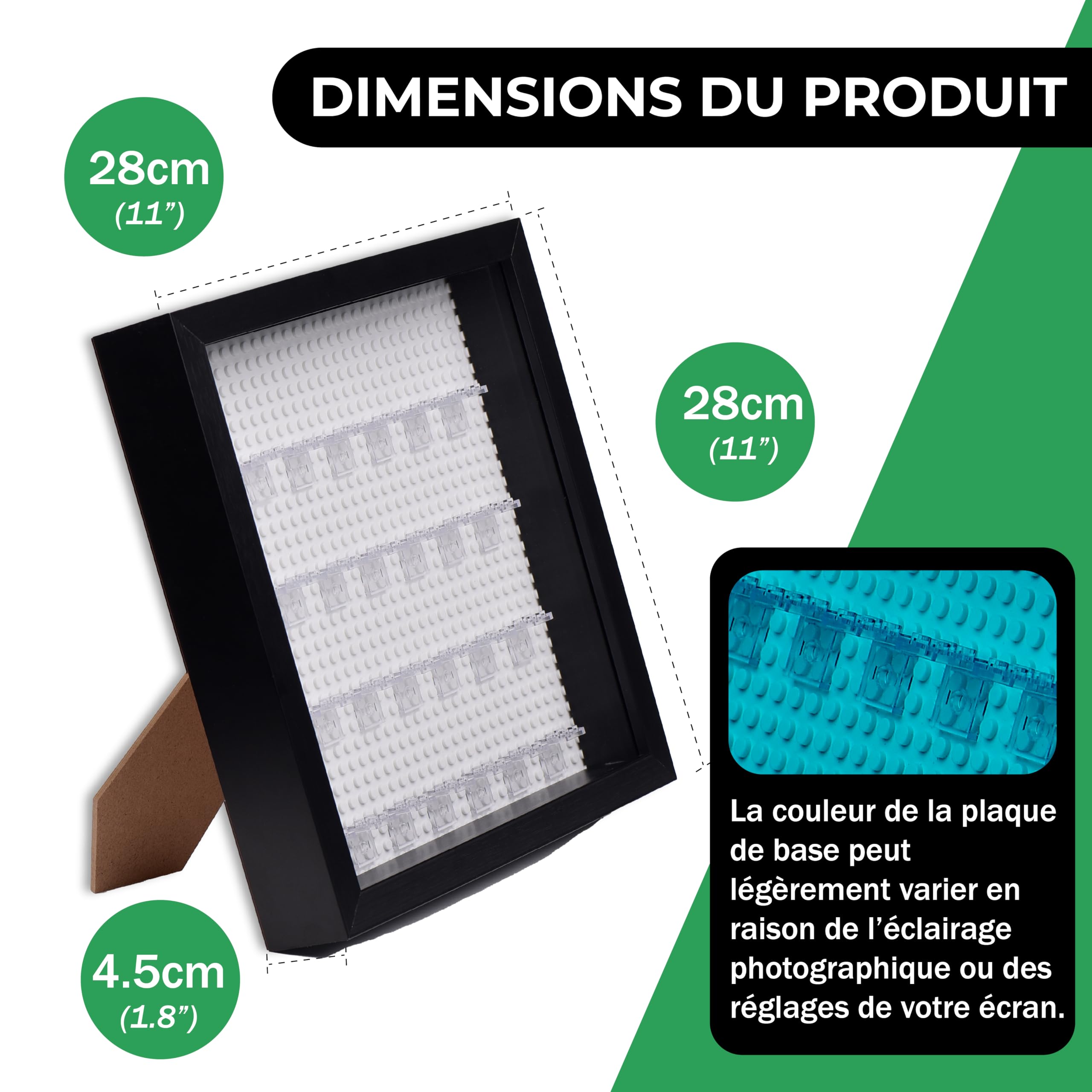 Tapeera Vitrine en Bois Noire pour Figurines, adaptée pour Mur ou Table - avec Base Blanche et Protection Contre la poussière - Elle Peut contenir jusqu'à 28 Figurines - idéale pour Les Collections