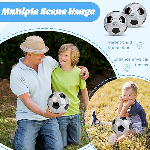 Miniatura 6 de Balón de fútbol de tamaño 3, 4, 5, purpurina, rosa, morado, plateado, con bomba, pelota de fútbol para niños de 3 a 6 años, 6 a 8, 8 a 12 años,