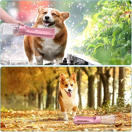 Miniatura 7 de Botella de agua portátil para perros, dispensador de agua plegable para perros, a prueba de fugas, plástico de grado alimenticio, botella de agua