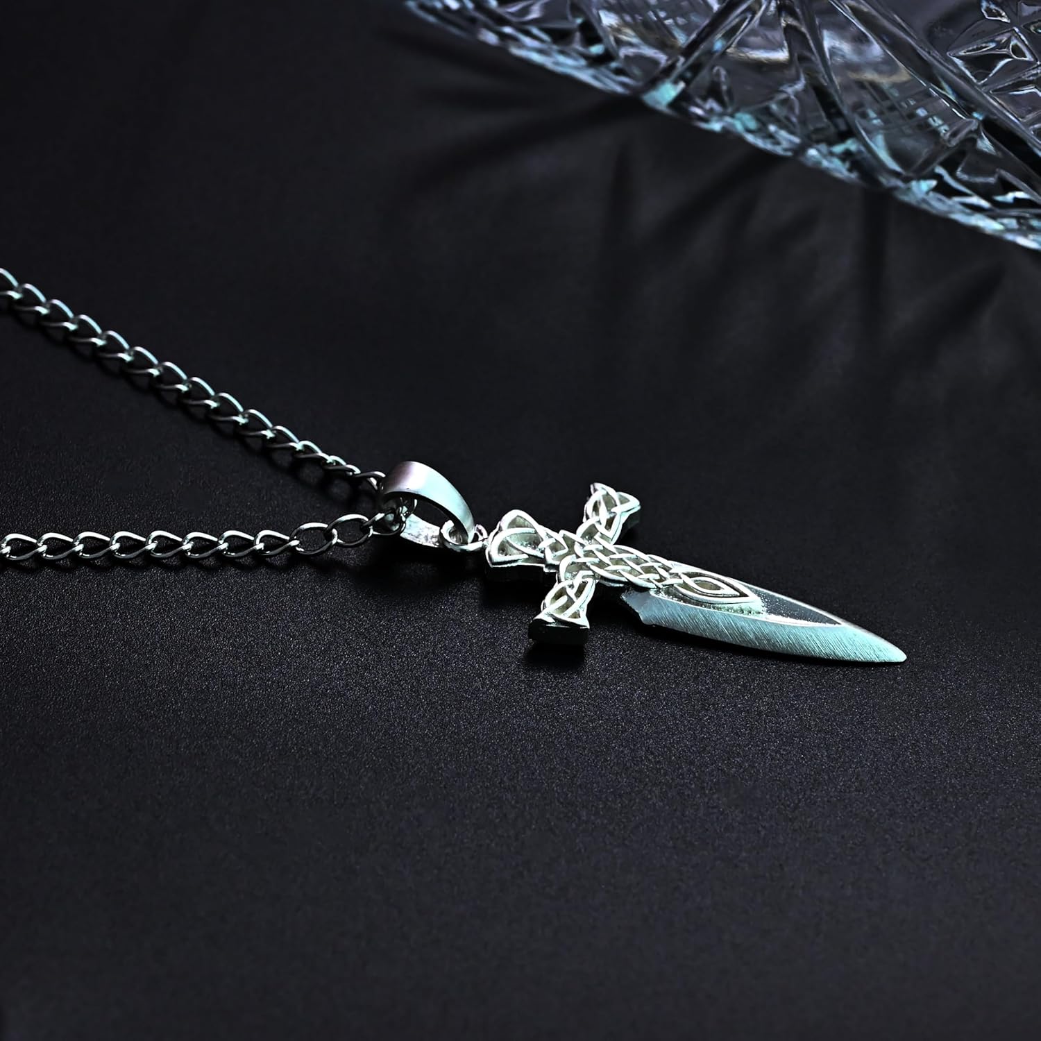 Celtic Cross Dagger Pendant for Men – Stainless Steel Necklace, Tarnish-Resistant, Viking Gothic Sword Cross Jewelry, 24” Chain - Image 5