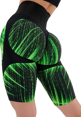 Bona Fide Pantalones cortos de ciclista de cintura alta de alta calidad para mujer con push up, pantalones cortos para levantamiento de glúteos para