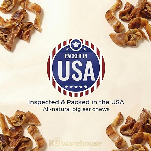 Miniatura 2 de K9warehouse Orejas de cerdo para perros, a granel natural, tiras de orejas 100% de cerdo para perros, alternativa a los masticables de cuero crudo