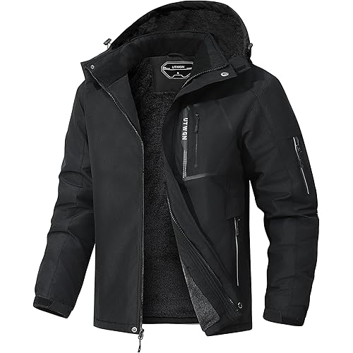 Men's Ski Jacket Winter Warm Snow Coat Waterproof Windbreaker Hooded Work Outerwear Snowboarding Jackets