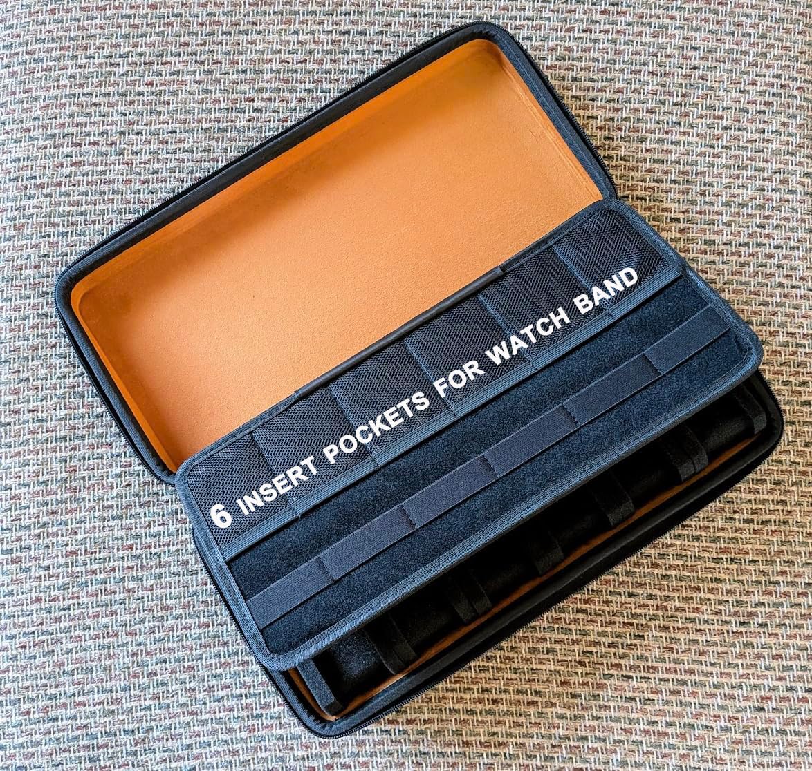 Estuche para Reloj de 12 Ranuras, Caja organizadora de Viaje Hardshell