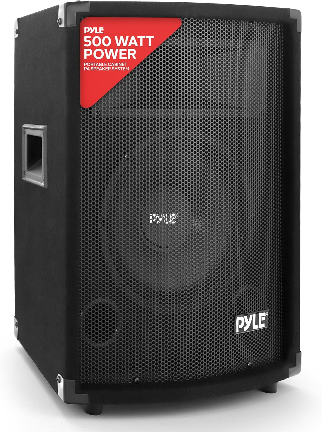 PylePro Passive Cabinet PA Speaker Durable 500 Watt Portable Outdoor Sound System w/ 10″ Woofer, 1.5″ Kapton VC, 4″ x 10″ Super Horn for Mids and Highs, Black, One Size (PADH1079)
