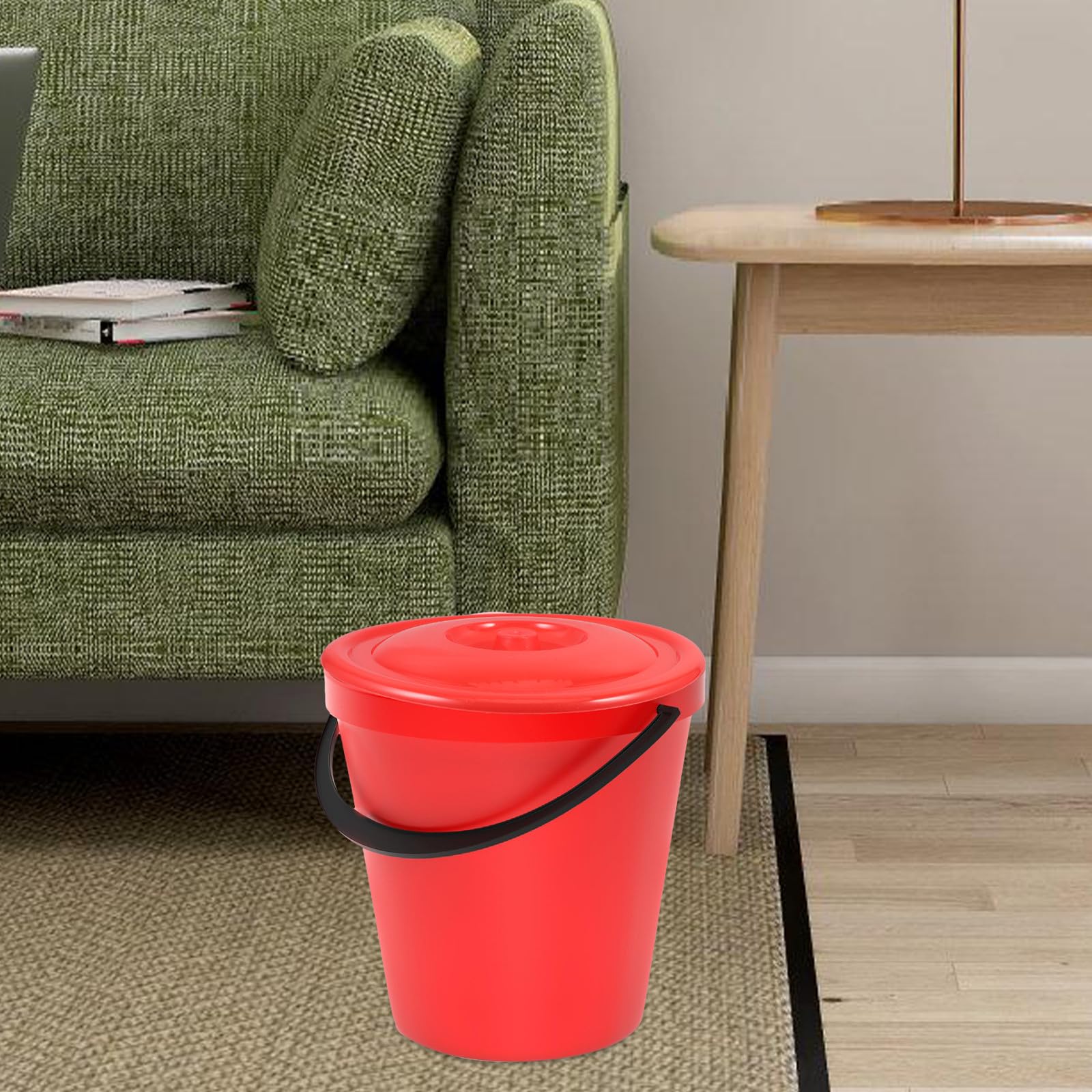 Tapa Contenedores Accesorio en Adecuado Instalar para Fácil de Cubo de Plástico Rojo de 33,5cm, Ligera Basura Hogares y Edificios