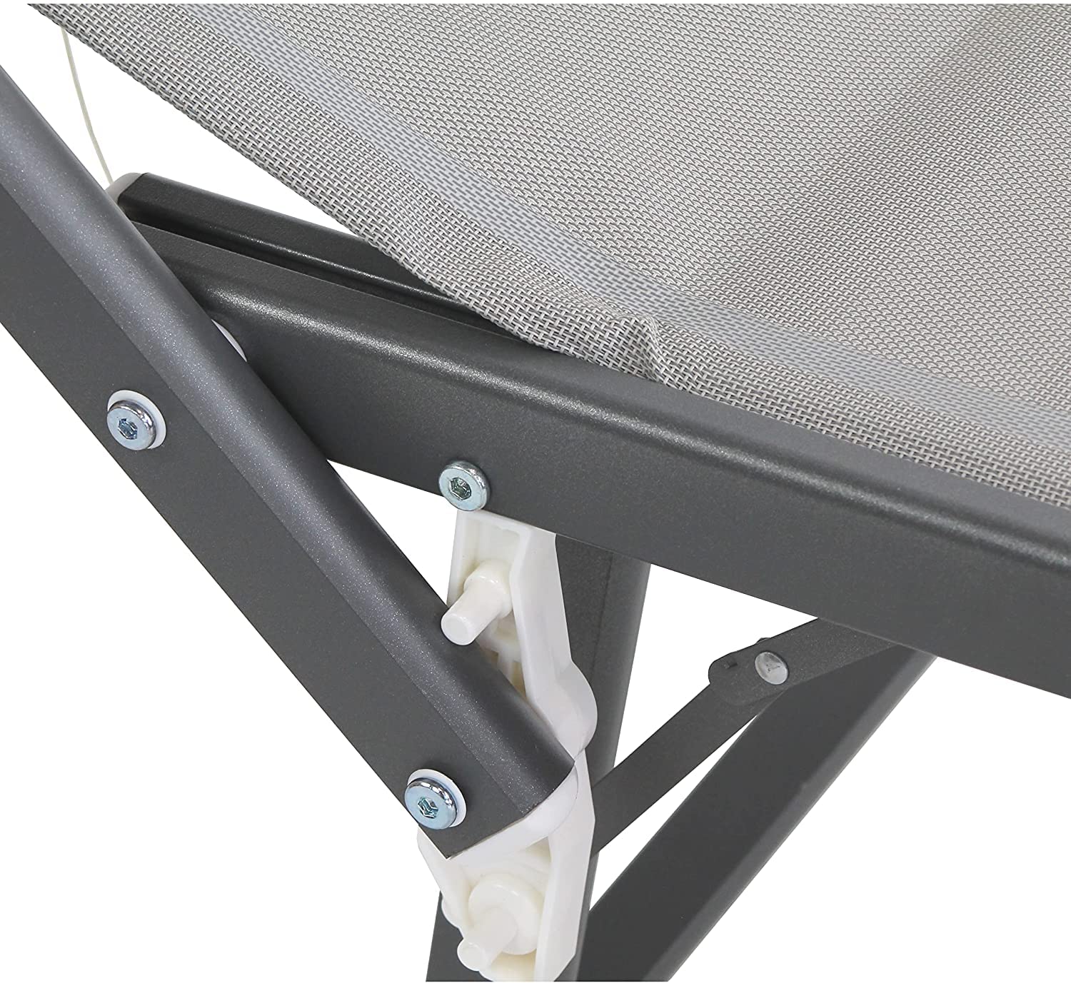 Estosa - Lettino prendisole con struttura in alluminio colorata e textilene, robusto e leggero, adatto per stabilimenti balneari, piscine, giardini, terrazze (Grigio/alluminio grigio PACCO DOPPIO)