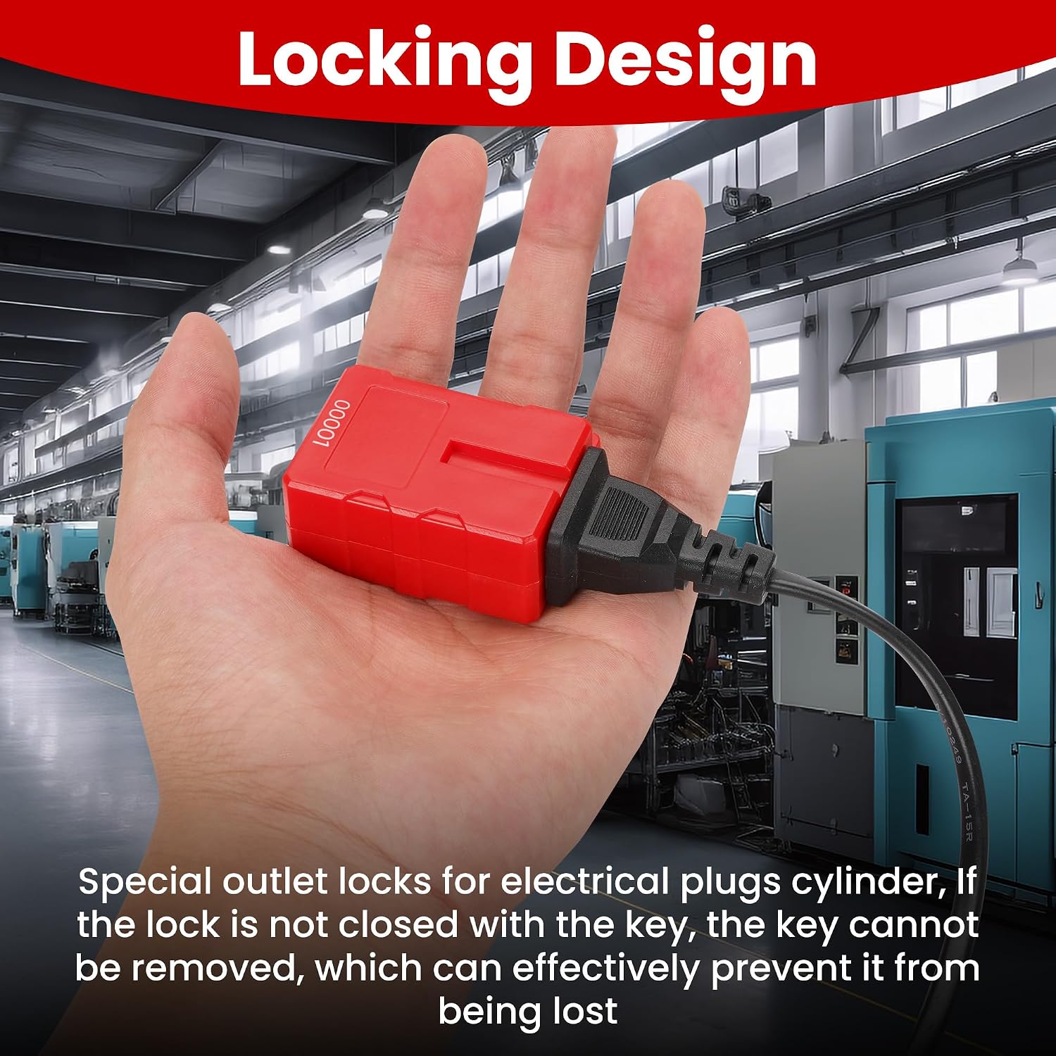 Electrical Cord Plug Lockout Device (2 Pack) - Key-Retaining Safety Lock for US 2&3 Prong Plugs | OSHA Loto Compliance | Home, Office, Construction Site