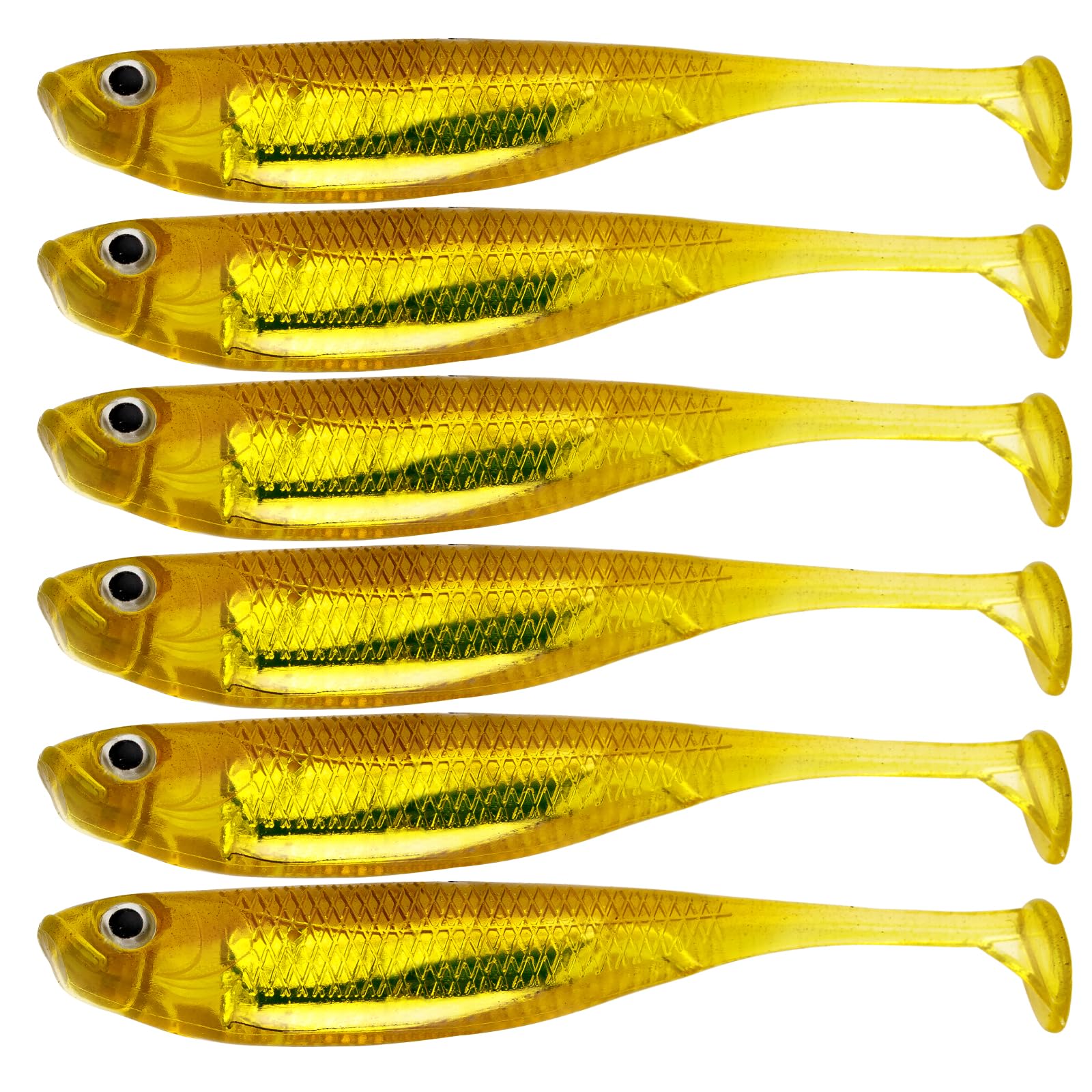 QualyQualy Soft Plastic Swimbait Paddle Tail Shad Lure Soft Bass Shad Bait Minnow Paddle Tail Swim Bait for Bass Trout Walleye Crappie - 2.75in,