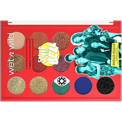 wet n wild Saved By The Bell Squad Goals Shadow Palette, Blendable Makeup Pigments, Shimmer, Matte, Sparkle Finishes,1114539