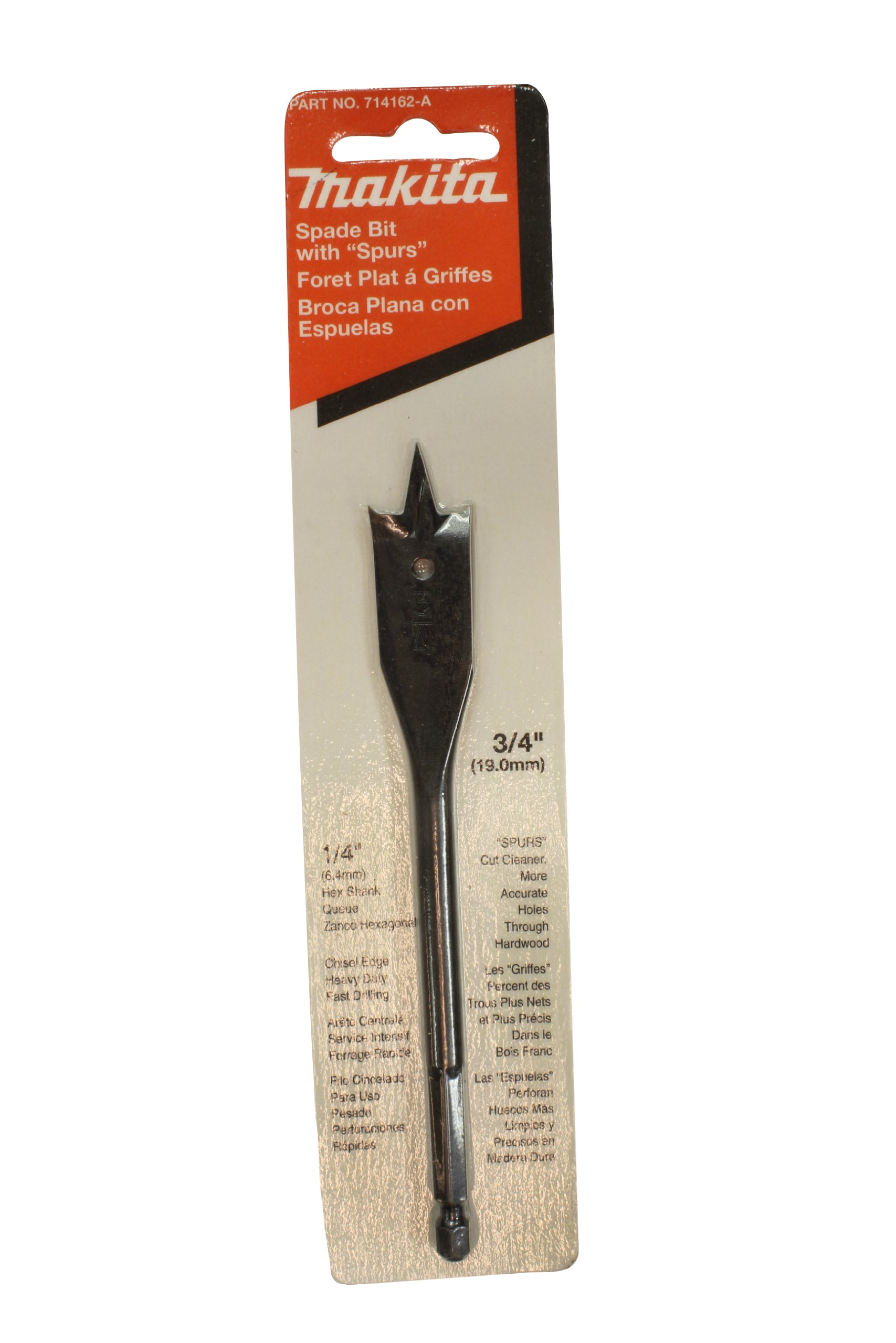 Makita 714162-A 3/4-Inch by 6-Inch Spade Bits Spurs Flat Bore Bit