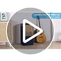 100L Mand Met Deksel, Wasmanden Met Bamboe Handvatten En Een Verwijderbare Tas Grote Opvouwbare Mand Voor Slaapkamer Badkamer Slaapzaal Wasruimte Gsl